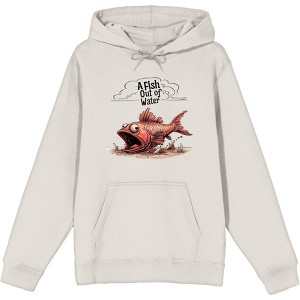 A Fish Out of Water Humor Adult Long Sleeve Hoodie - 1 of 2