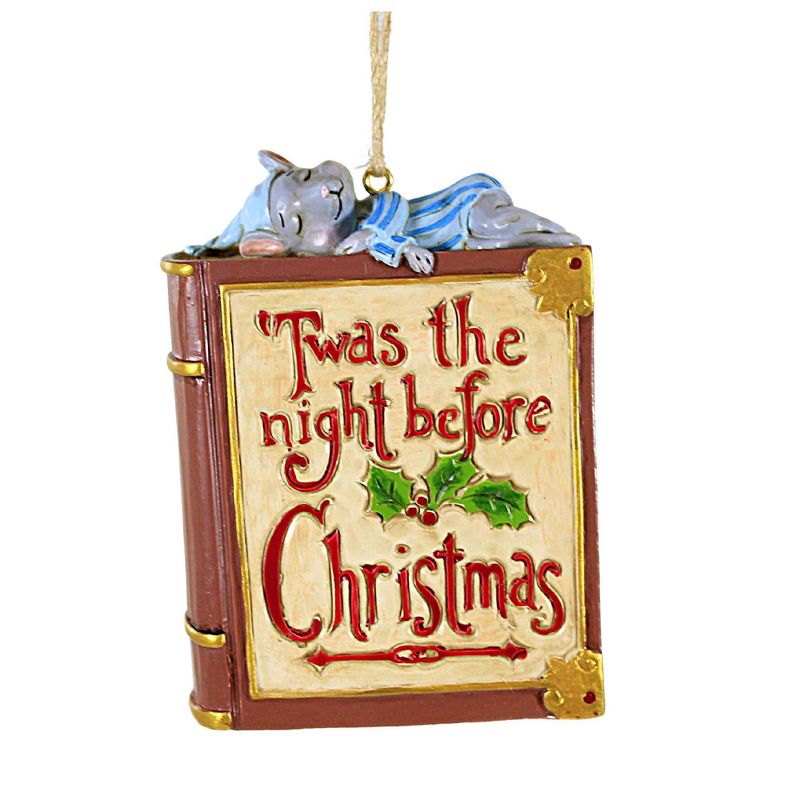 Jim Shore 3.75 In Twas The Night Before Christmas Mouse Ornament Heartwood Creek Tree Ornaments, 1 of 4
