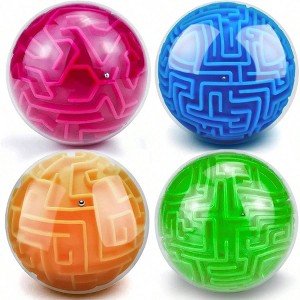 4 Pack 3D Puzzle Maze Ball Toys - Brain Teaser Easy - Medium - Hard Challenges, Family Gifts - 1 of 3