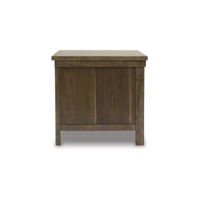 Rustic Brown Wood End Table with Storage Cabinet