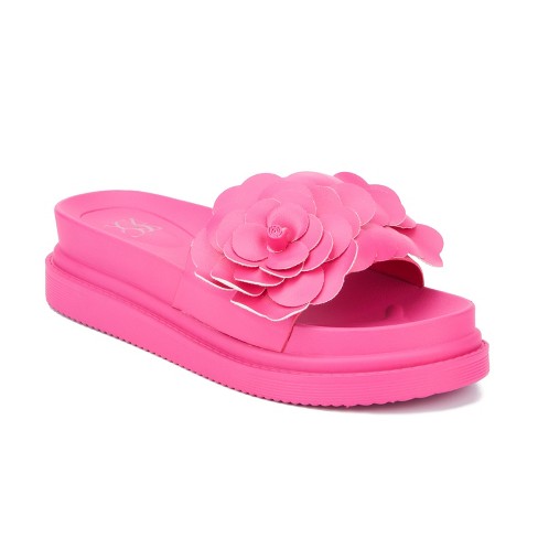 New York & Company Women's Camilia Flower Slide - 7, Pink : Target