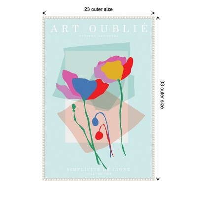 Beaded White Framed Abstract Floral Canvas Wall Art