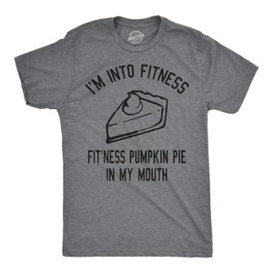 Mens Fitness Pumpkin Pie In My Mouth T shirt Funny Thanksgiving Thankful Graphic - Crazy Dog Men's T Shirt - 1 of 4