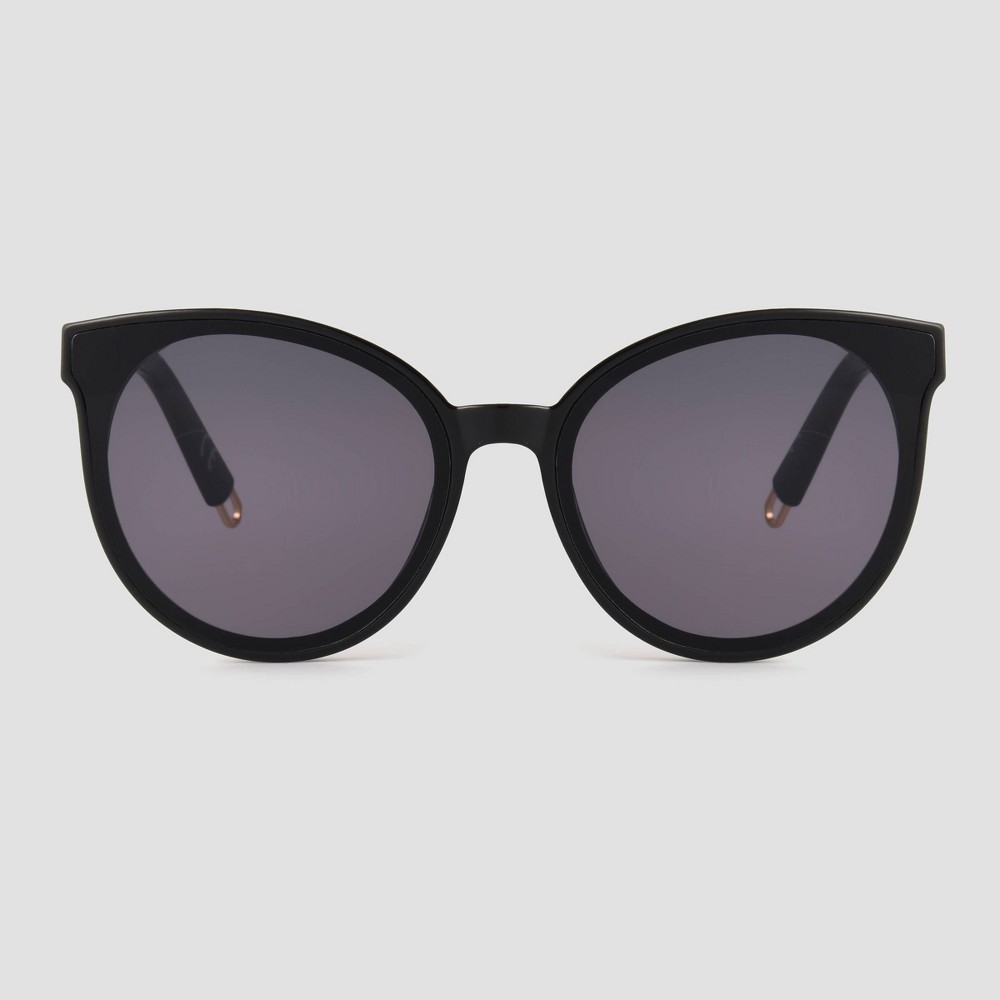 Photos - Sunglasses Women's Round  - Universal Thread™ Off Black