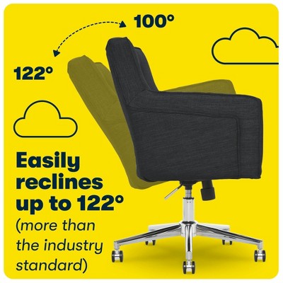Ashland Charcoal Fabric Swivel Home Office Chair with Memory Foam