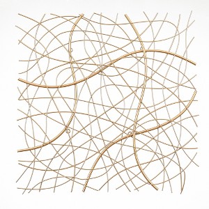 LuxenHome 26.4" Square Gold Abstract Metal Wall Decor - 1 of 4