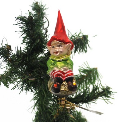 Inge Glas 4.5" Elf Himself Santa's Helper  -  Tree Ornaments