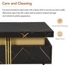 Coffee Tables With 4 Storage Drawers Modern Square Design Cocktail Table For Living Room Office Bedroom 16.5"D x 43.3"W x 43.3"H - 2 of 4