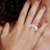Pompeii3 5.10Ct Emerald Cut Diamond 5 Stone Wedding Anniversary Ring 14k Gold Lab Created - 4 of 4