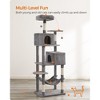 61"/75.2"H Cat Tree Cat Tower for Indoor Cats, Plush Multi-Level Cat Condo with Scratching Posts, Perches, Caves, Hammock - 3 of 4