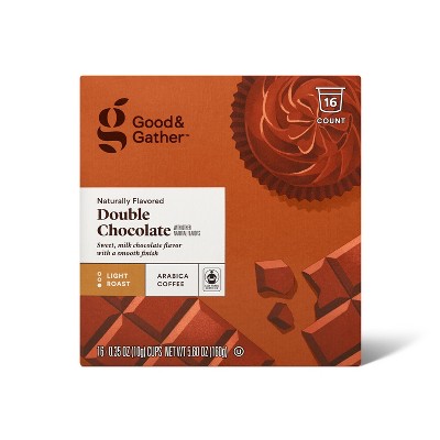 Naturally Flavored Double Chocolate Light Roast Coffee -16ct Single Serve Pods - Good & Gather™