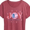 Women's - Instant Message - Christmas Joy To The World Sparkle Short Sleeve Graphic T-Shirt - 2 of 4