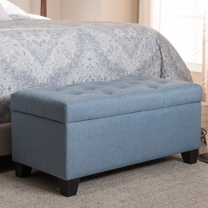Michaela Modern And Contemporary Fabric Upholstered Storage Ottoman - Baxton Studio - 1 of 4