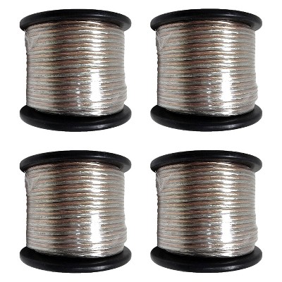 AudioPipe Cable 10-100CLR 100 Foot 10 Gauge AWG Car Audio Speaker Wire, Clear  (4 Pack)