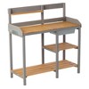VASIP Outdoor Potting Bench, Solid Wood Foldable Garden Bench with Open Shelves for Patio, Garden, Backyard - 4 of 4