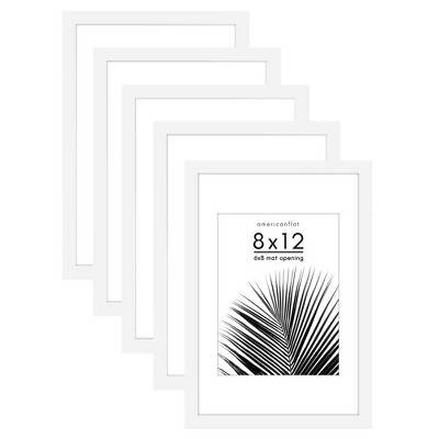 Americanflat 5 Pack of Picture Frames with Mat - Plexiglass Cover