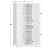 USIKEY 67” Storage Cabinet, Kitchen Pantry Cabinet with 4 Doors and Adjustable Shelves, Cupboard, Tall Bathroom Cabinets for Living Room, White - 4 of 4