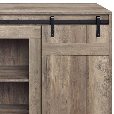 Gray Rustic Oak 60" TV Stand with Barn Doors