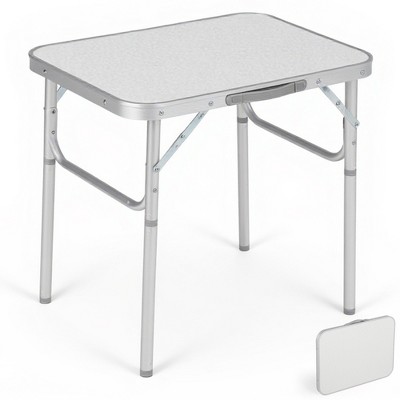 Small Folding Table Portable 2ft, Lightweight Folding Table with Adjustable Height Legs, Aluminum Camping Table, for Indoor/Outdoor Picnics, Beach