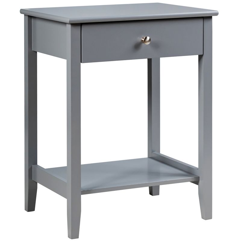 Costway Nightstand End Table Storage Display Bedroom Furniture Drawer Shelf Beside White\Brown\Grey, 1 of 13