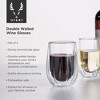 Viski Insulated Wine Glasses - Double Walled Wine Glass Set with Cut Crystal Design - Dishwasher Safe Borosilicate Glass 13oz Set of 2 - 2 of 4