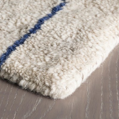 Massena Blue and Beige Hand-Knotted Wool Rug 9' x 12'
