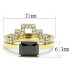 Slickblue Black Diamond CZ Stainless Steel Ring in IP Gold Finish, Women's Ring Size 5-10 - 2 of 4