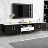 Whisen Modern Entertainment Center TV Stand for TVs up to 80'' with 2 Cabinets and Open Compartments - 2 of 4
