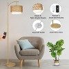 VYNXARIA Arc Floor Lamp for Living Room with 3 Color Temperatures,Farmhouse Floor Lamps with Remote,Dimmable Bulb,Adjustable Tall Lamp,Brown+Gold - 2 of 4