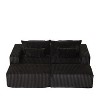 NicBex Couches for Living Room Loveseat with Ottomans Corduroy Fabric Modular Sectional Sofa Comfy Deep Plush Couch with Ottomans and 2 Pillows - 3 of 4