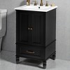 Mshliw 20" Bathroom Vanity with Ceramic Sink, Freestanding Bathroom Cabinet with 2 Doors and Drawer, Magnetic Door Stopper & Adjustable Foot Pads - 2 of 4