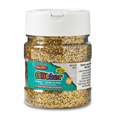 Charles Leonard Creative Arts Glitter, 4 oz. Jar, Gold (Pack of 6)