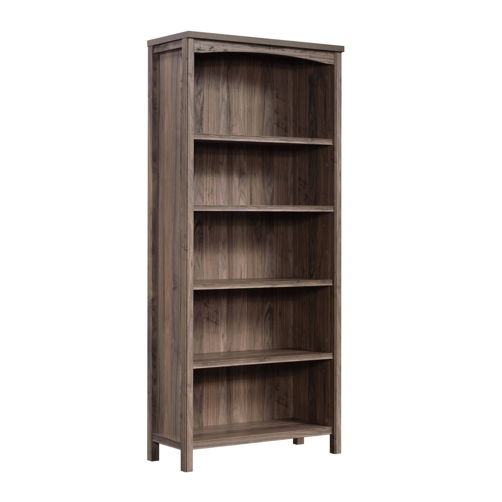 Photos - Wall Shelf Sauder 69.8" Woodburn 5 Shelf Bookcase Washed Walnut - : Adjustable, Lamina 