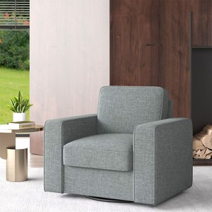 Sapphtopaz 35.43" Modern Swivel Velvet Couches for Living Room with Wide Armrest Single Sofa Chair with Sturdy Base Small Couch for Bedroom - 1 of 4