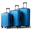 Karl Home 4 Piece Set of Mustard ABS Trolley Cases Vertical Stripes Luggage Blue - 3 of 4