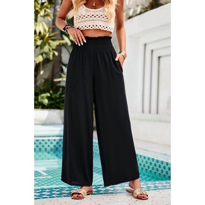 Women's Smocking Detailed Long Pants - Ninexis