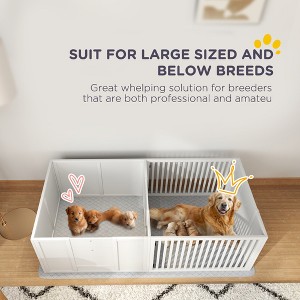 Akoasm Dog Whelping Box & Newborn Puppy Playpen With Anti-Water Pee Pad & Adjustable Doors For Small, Medium & Large Breed Dogs - 1 of 4