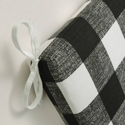 Black and White Buffalo Check Outdoor Chair Cushion