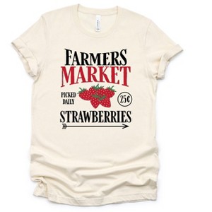 Simply Sage Market Women's Farmers Market Strawberries Short Sleeve Graphic Tee - 1 of 2