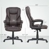High Back PU Leather Executive Office Chair with Padded Armrests and Adjustable Height, Swivel Rolling Desk Chair for Home or Work-3irtyhousy - 4 of 4