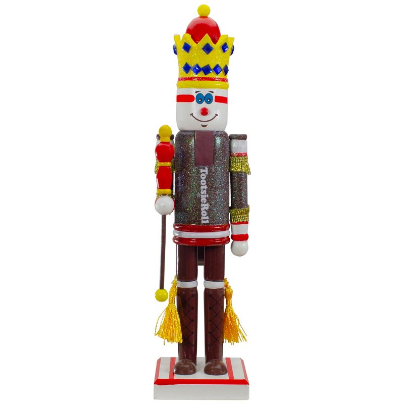 Northlight 14" Tootsie Roll Wooden Christmas Nutcracker Figure with Scepter, 1 of 5