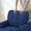 Corduroy Upholstered Indoor Sleeper Chaise Lounge Chair Bed with Storage, High-Density Foam, Throw Pillow and Rivet Detailing - 2 of 4