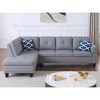 Faux Leather L-Shaped 2-Piece Sectional Sofa with Storage Ottoman, Cup Holders, and Toss Pillows - 3 of 4