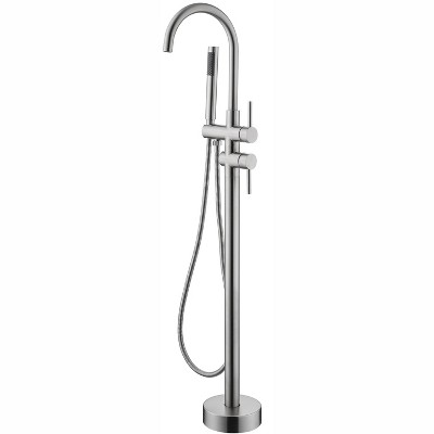 OUTSUPPLY Mount Bathtub Faucet, Freestanding Tub Filler, High Flow Shower Faucets with Handheld Shower Mixer Taps Swivel Spout