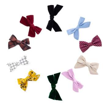 Parker Baby Co. Girl Bows Clips, Assorted 10 Pack of Hair Accessories for Girls