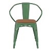 Flash Furniture Luna Commercial Grade Metal Indoor-Outdoor Stack Chair with Arms, All-Weather Polystyrene Seat and Vertical Slat Back - 3 of 4