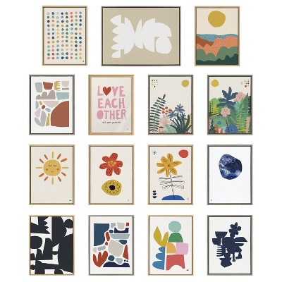 Meditation 3 Colorful Polka Dot Framed Canvas Art, 18x24