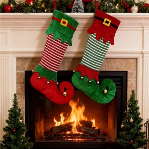 FIONECA 2Pack Christmas Stockings Custom Name 22 Inches Big Elf Christmas Stocking Fireplace Hanging - 1 of 4