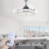 Bella Depot 42" Modern Crystal Drum LED Ceiling Fan 6-Speed Retractable Ceiling Fan with Remote Control and Light Kit - 2 of 4