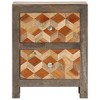 vidaXL Bedside Cabinet 15.7"x11.8"x19.7" Solid Reclaimed Wood and Steel - 2 of 4